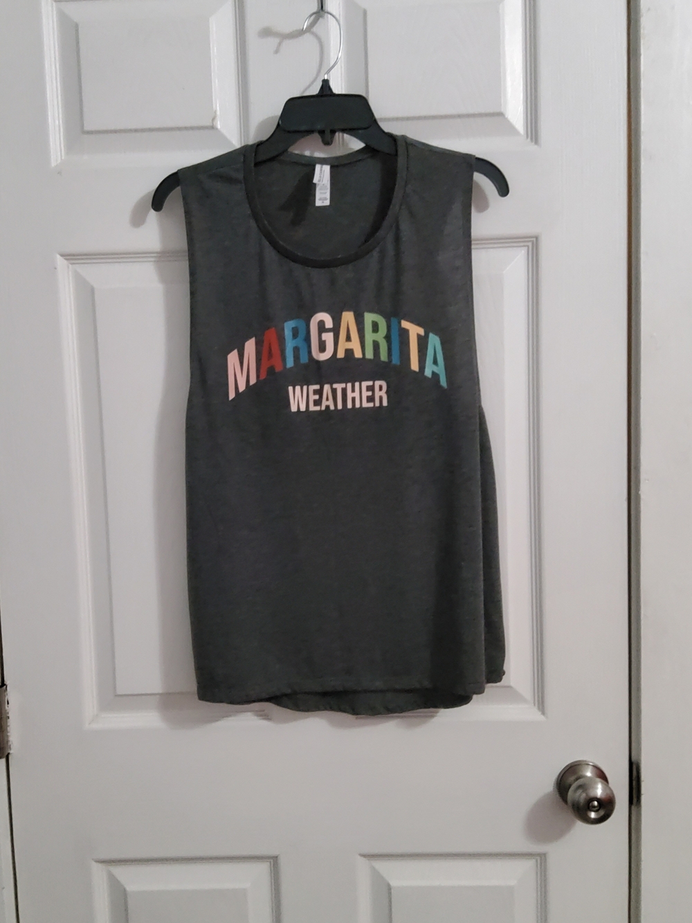 Bella Canvas Charcoal Tank with Multicolor "MARGARITA" Graphic